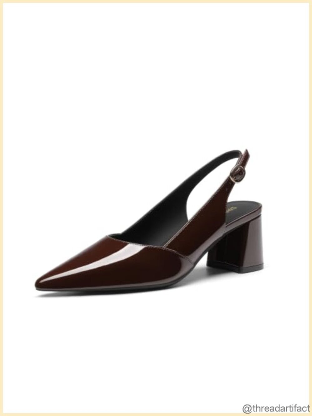 NEW Womens Slingback Chunky Block Heels Pointed Toe Work Business Shoes
